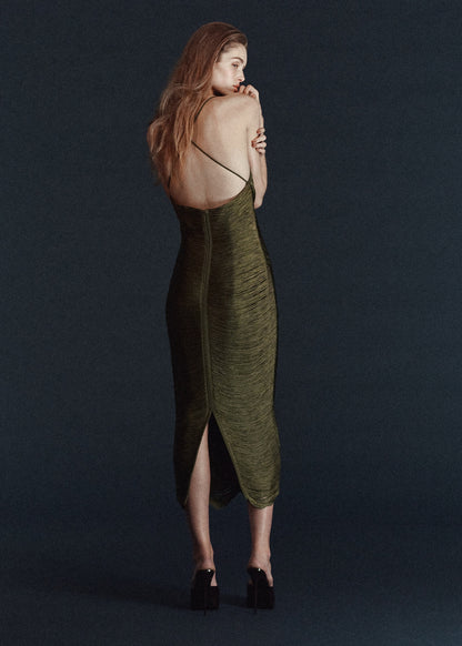 Fringed dress with low back