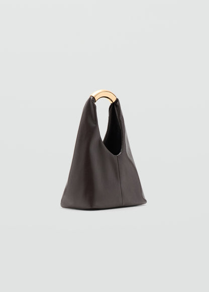 Handbag with metal handle