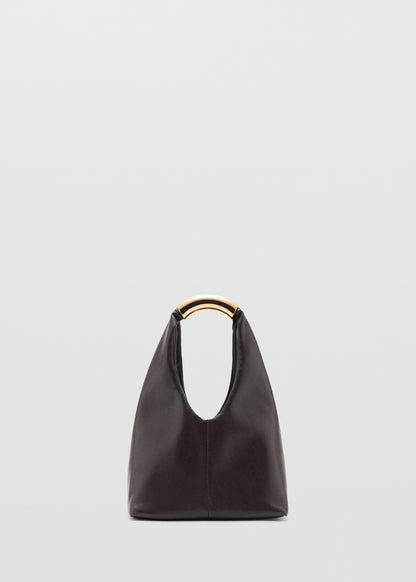 Handbag with metal handle
