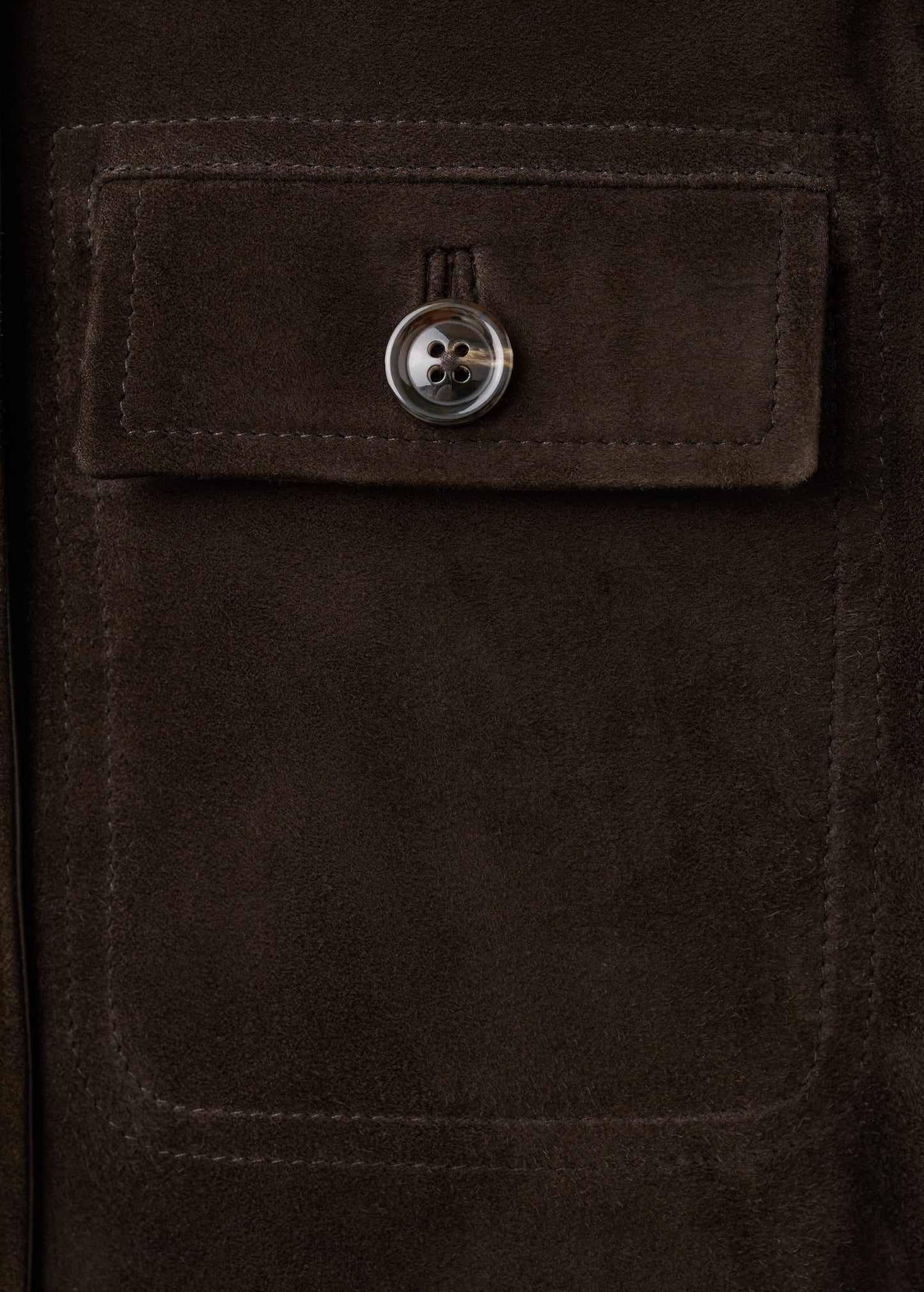 Suede jacket with strap collar