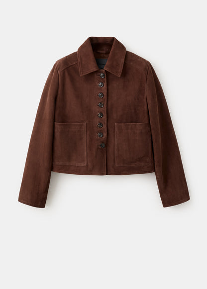 Suede jacket with buttons