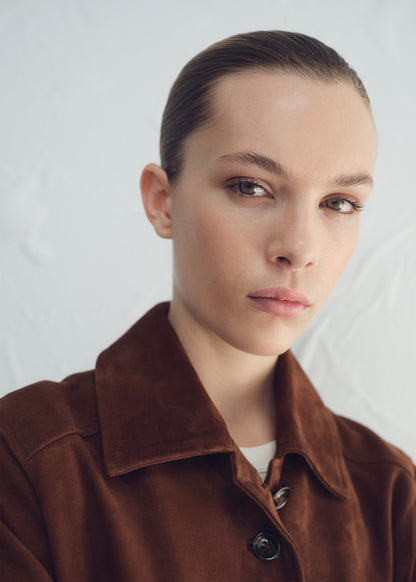 Suede jacket with buttons