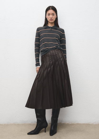 Striped polo-neck sweater