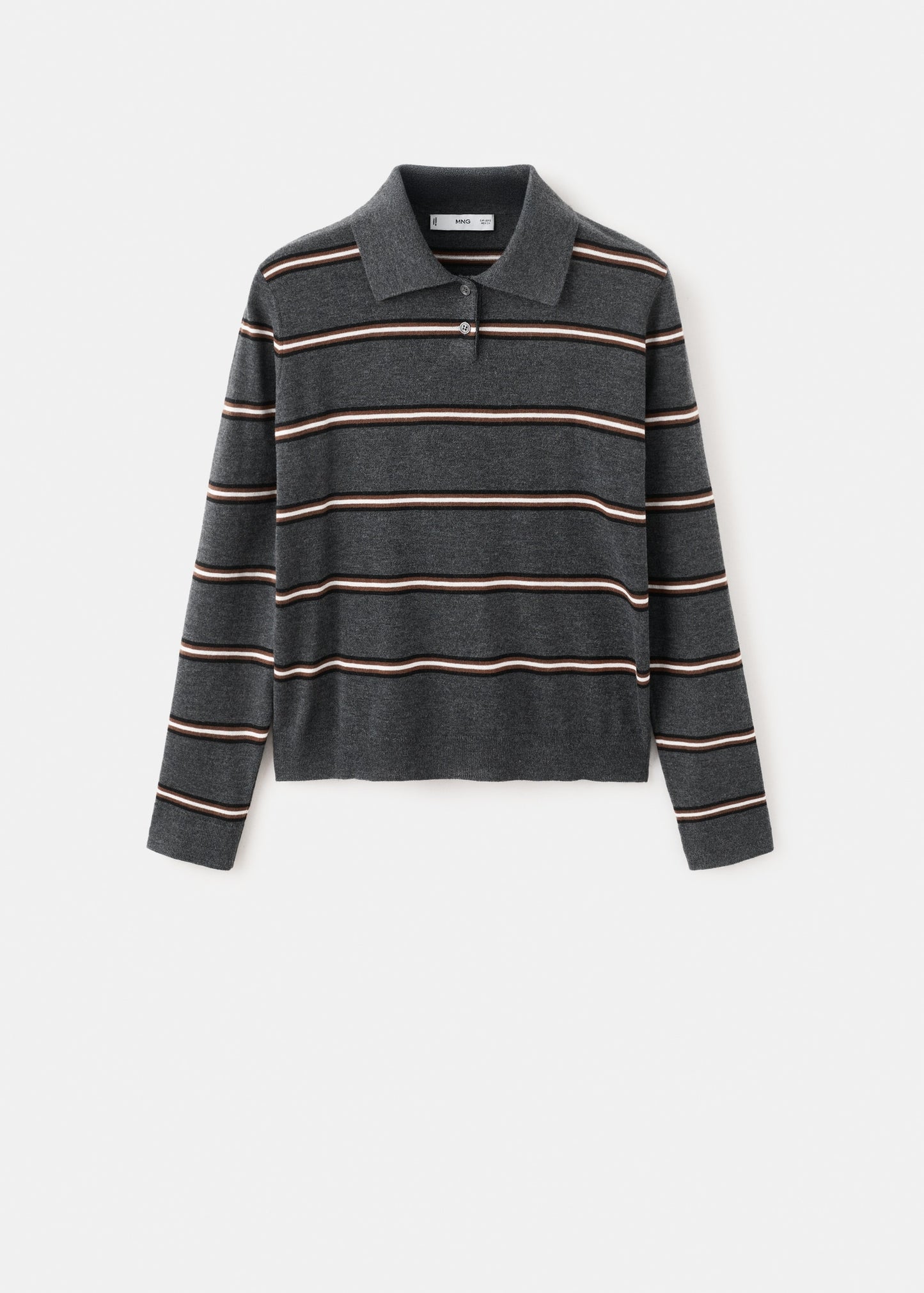 Striped polo-neck sweater