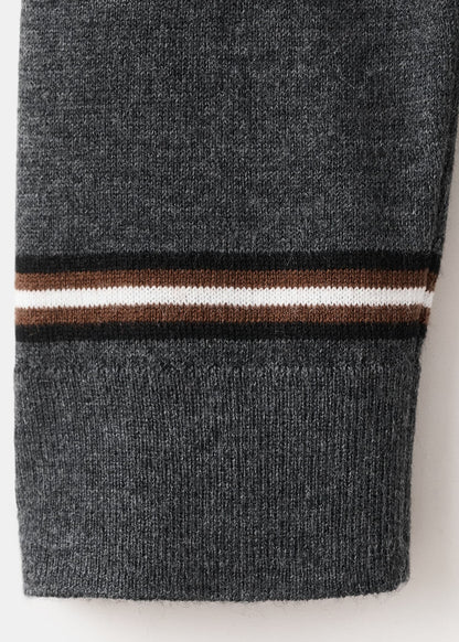 Striped polo-neck sweater