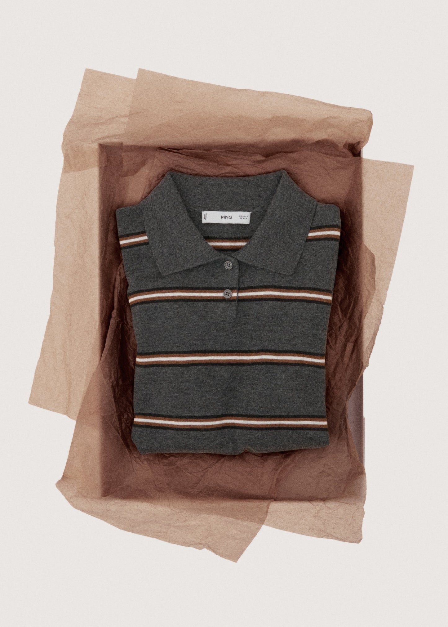 Striped polo-neck sweater