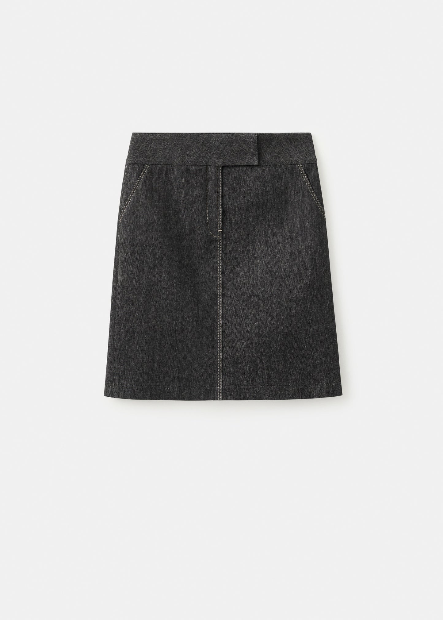 Denim midi-skirt