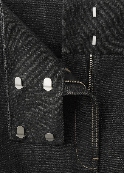 Denim midi-skirt