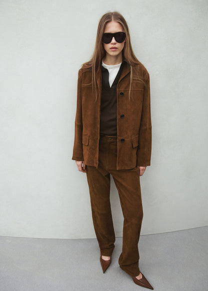 Straight blazer with front stitching