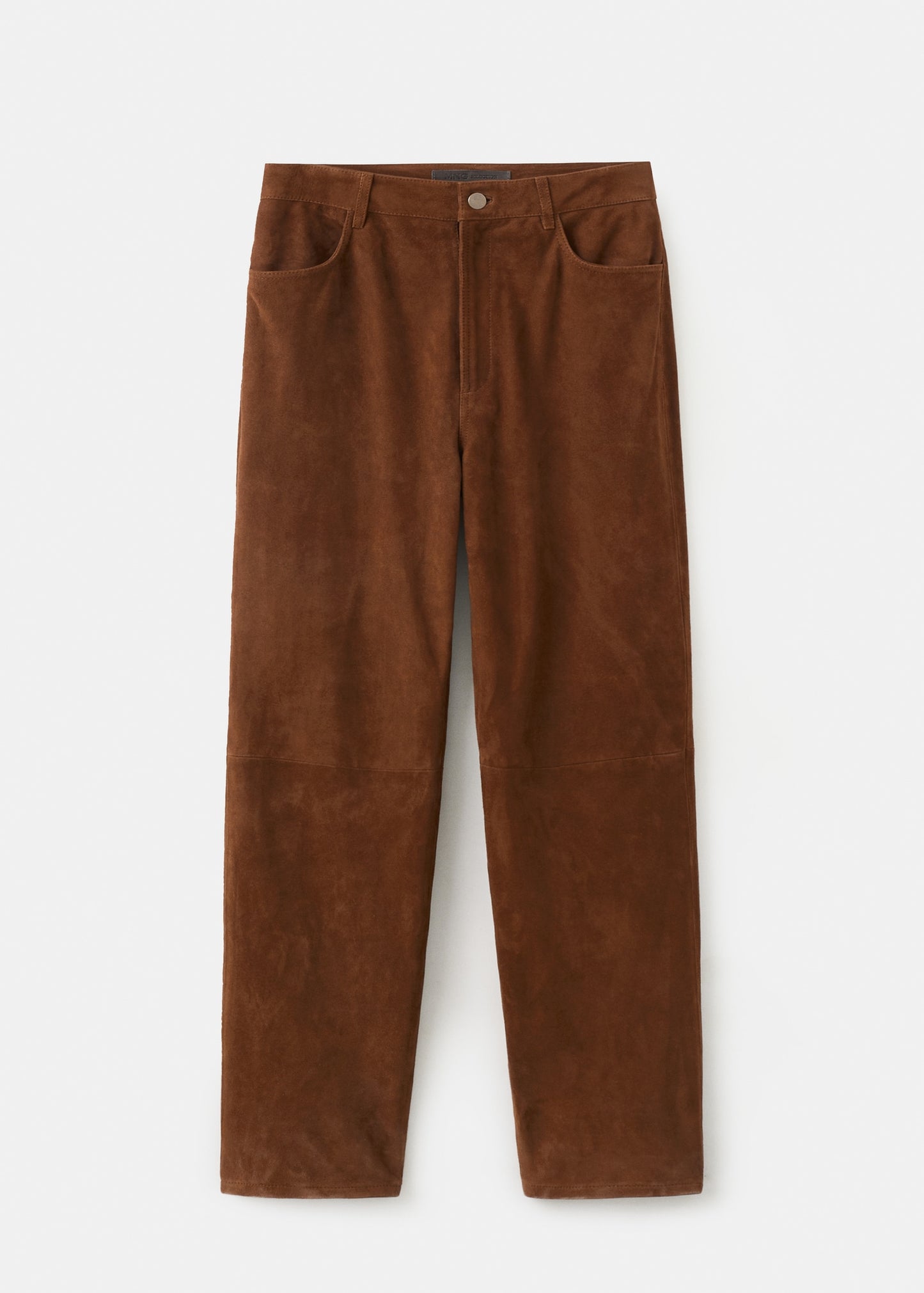 Straight-fit leather trousers