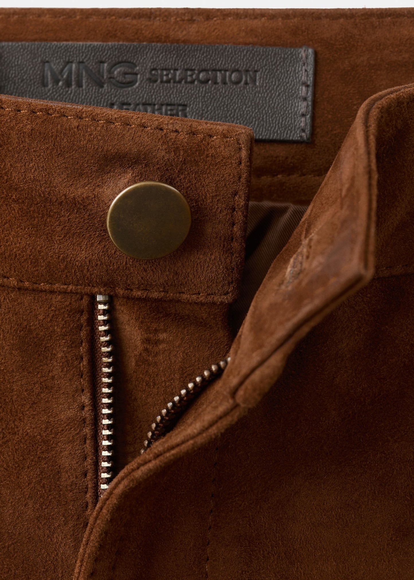 Straight-fit leather trousers