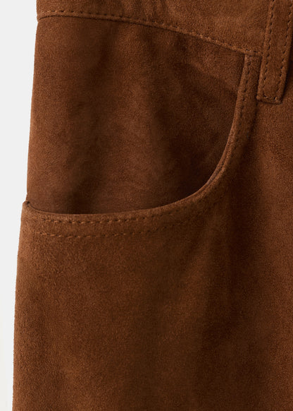 Straight-fit leather trousers