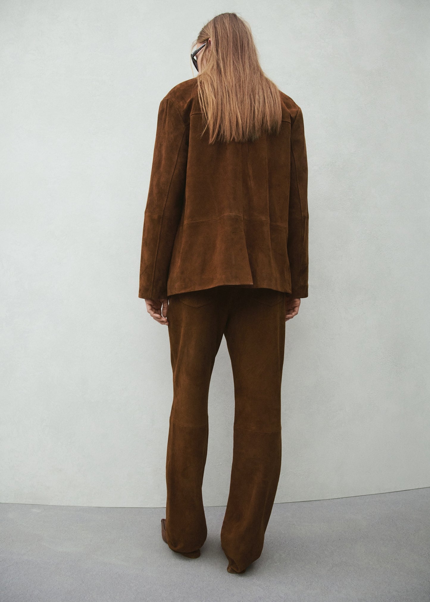 Straight-fit leather trousers