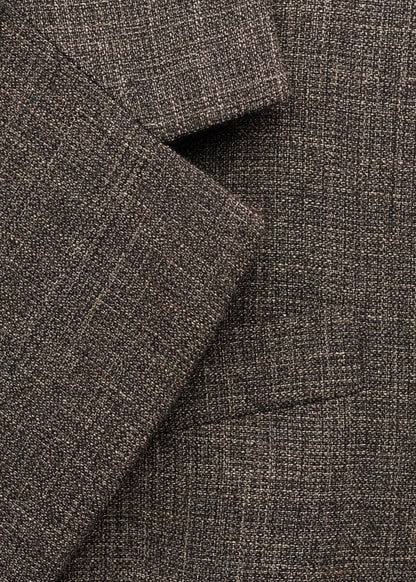 Herringbone double-breasted suit blazer