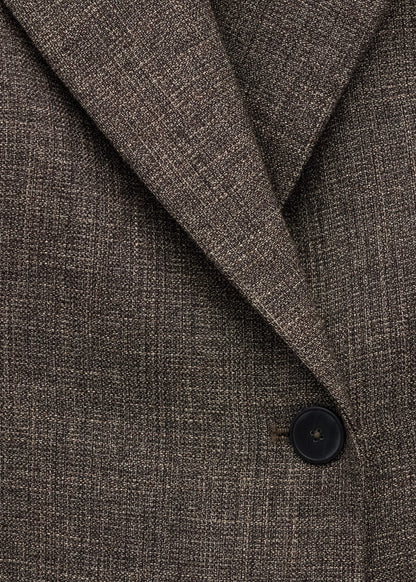 Herringbone double-breasted suit blazer