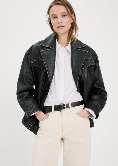 High-waisted barrel jeans