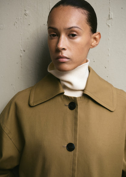Faux leather effect trench coat