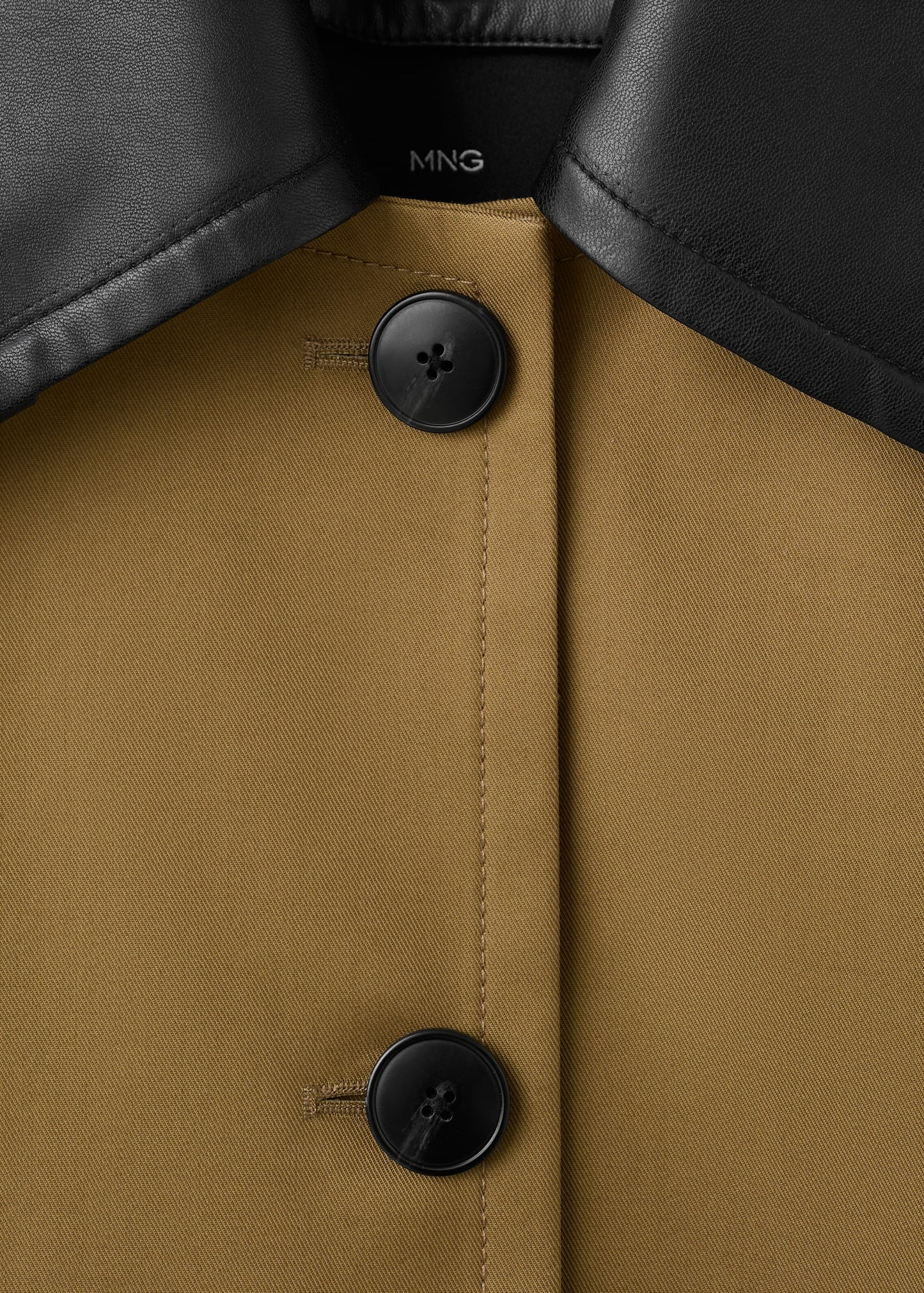 Faux leather effect trench coat
