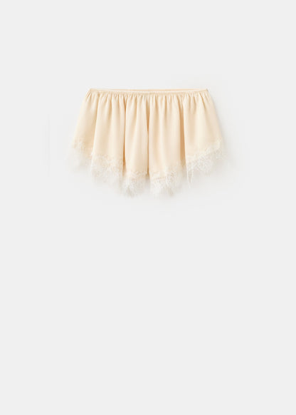Satin lace shorts