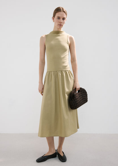 Contrast-bodice dress