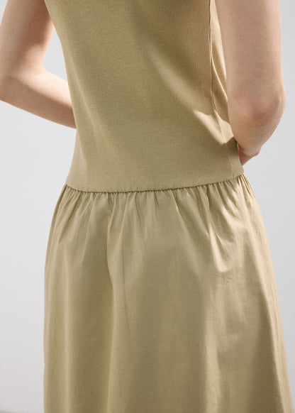 Contrast-bodice dress