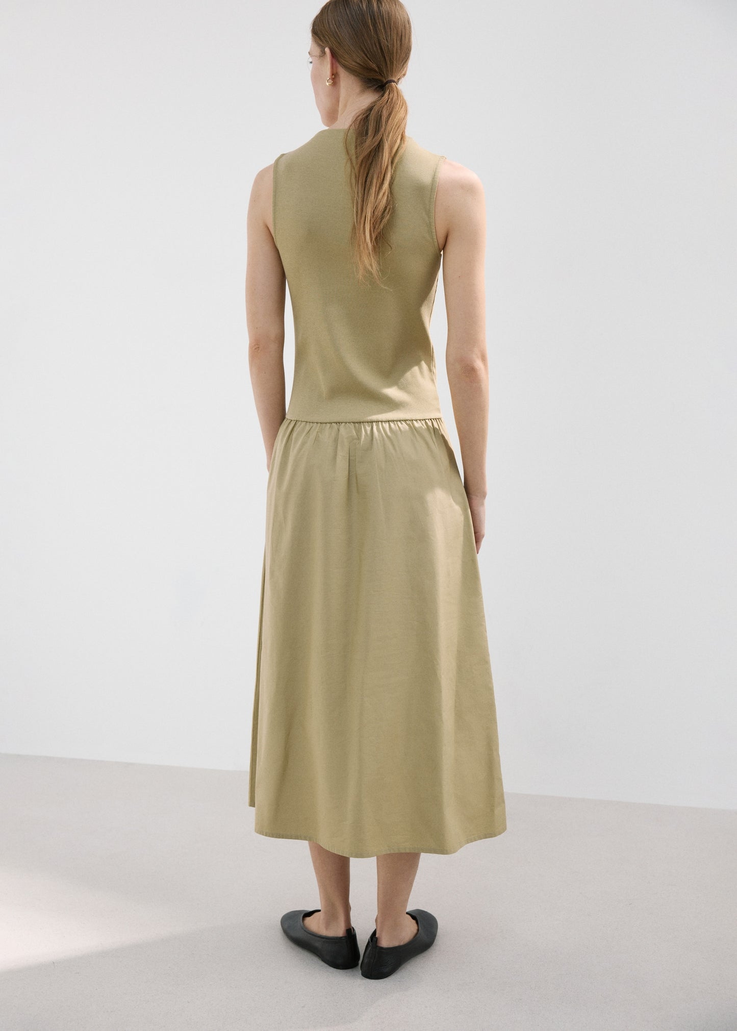 Contrast-bodice dress