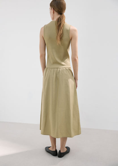 Contrast-bodice dress