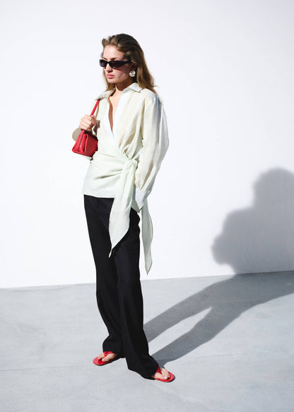 100% ramie double-breasted shirt