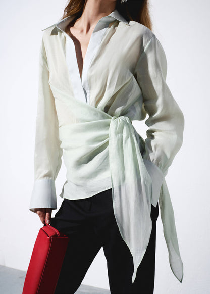 100% ramie double-breasted shirt