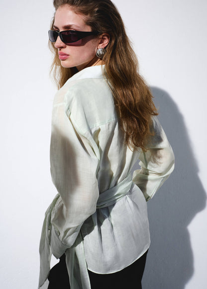 100% ramie double-breasted shirt