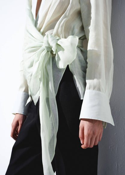 100% ramie double-breasted shirt