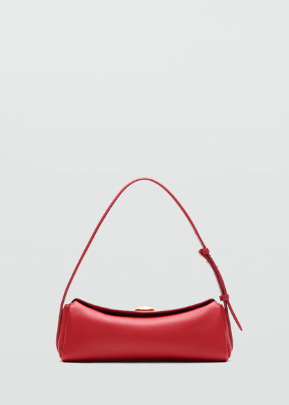 Leather shoulder bag with metal detail