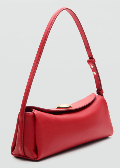 Leather shoulder bag with metal detail