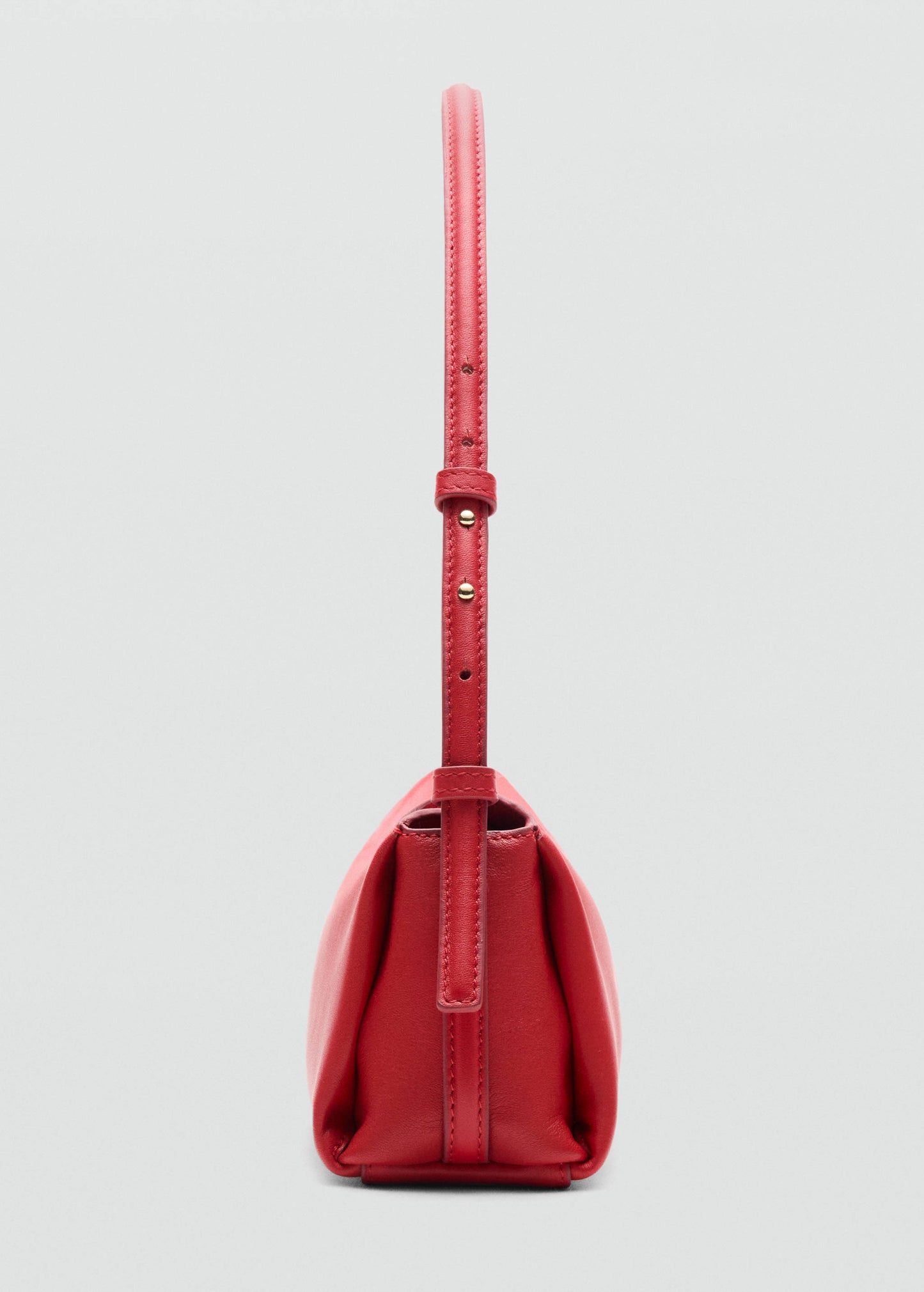 Leather shoulder bag with metal detail