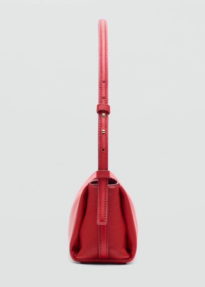 Leather shoulder bag with metal detail