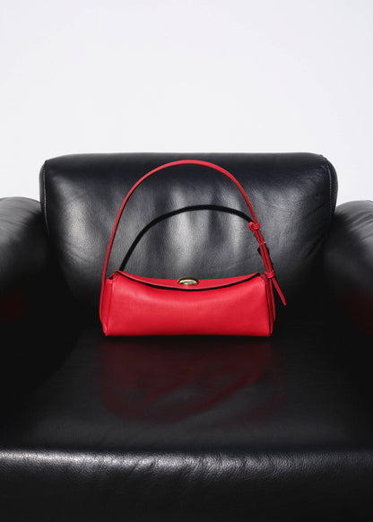 Leather shoulder bag with metal detail