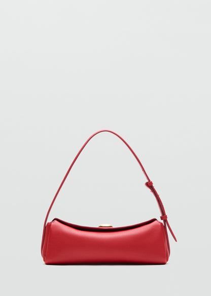 Leather shoulder bag with metal detail