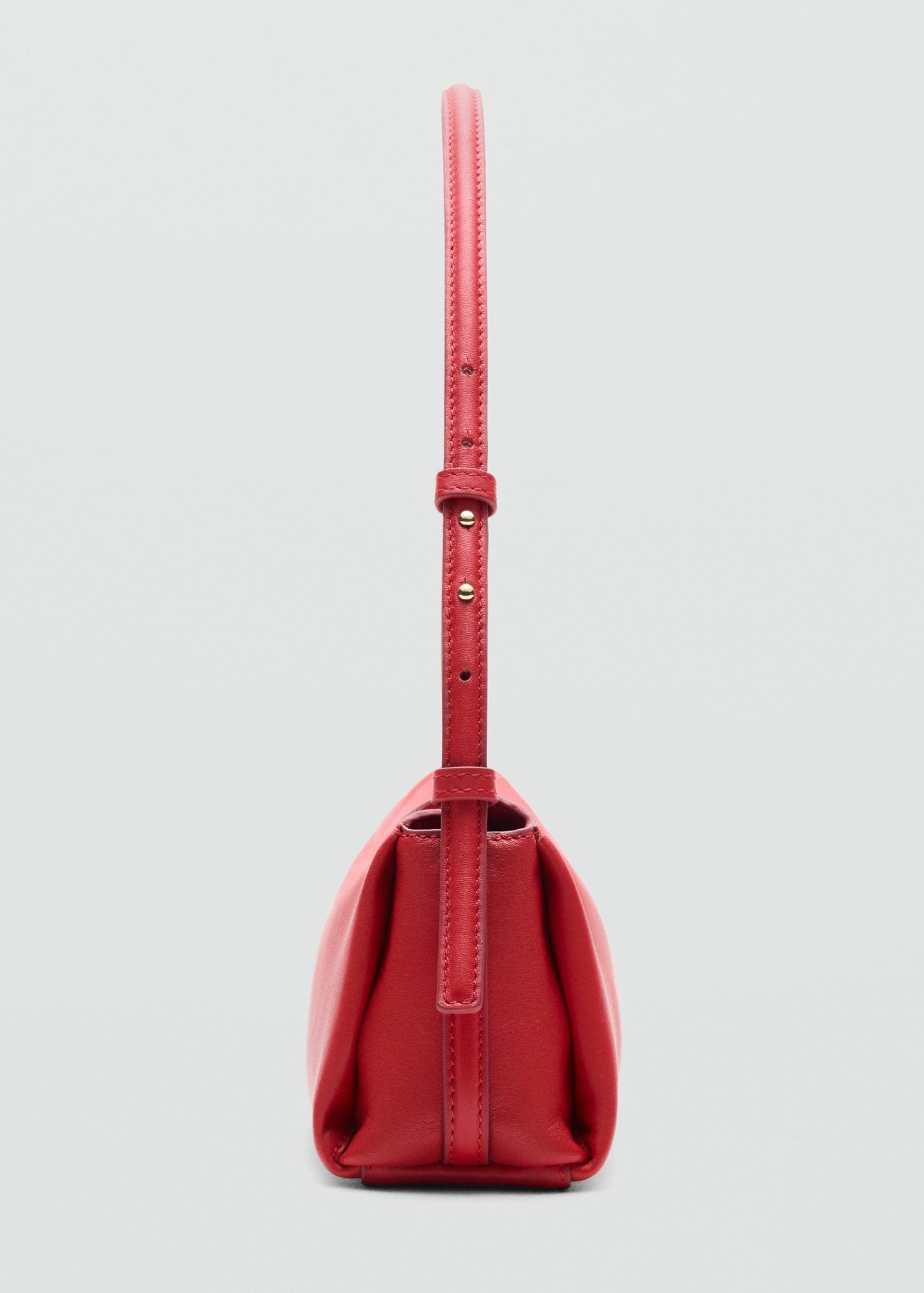 Leather shoulder bag with metal detail
