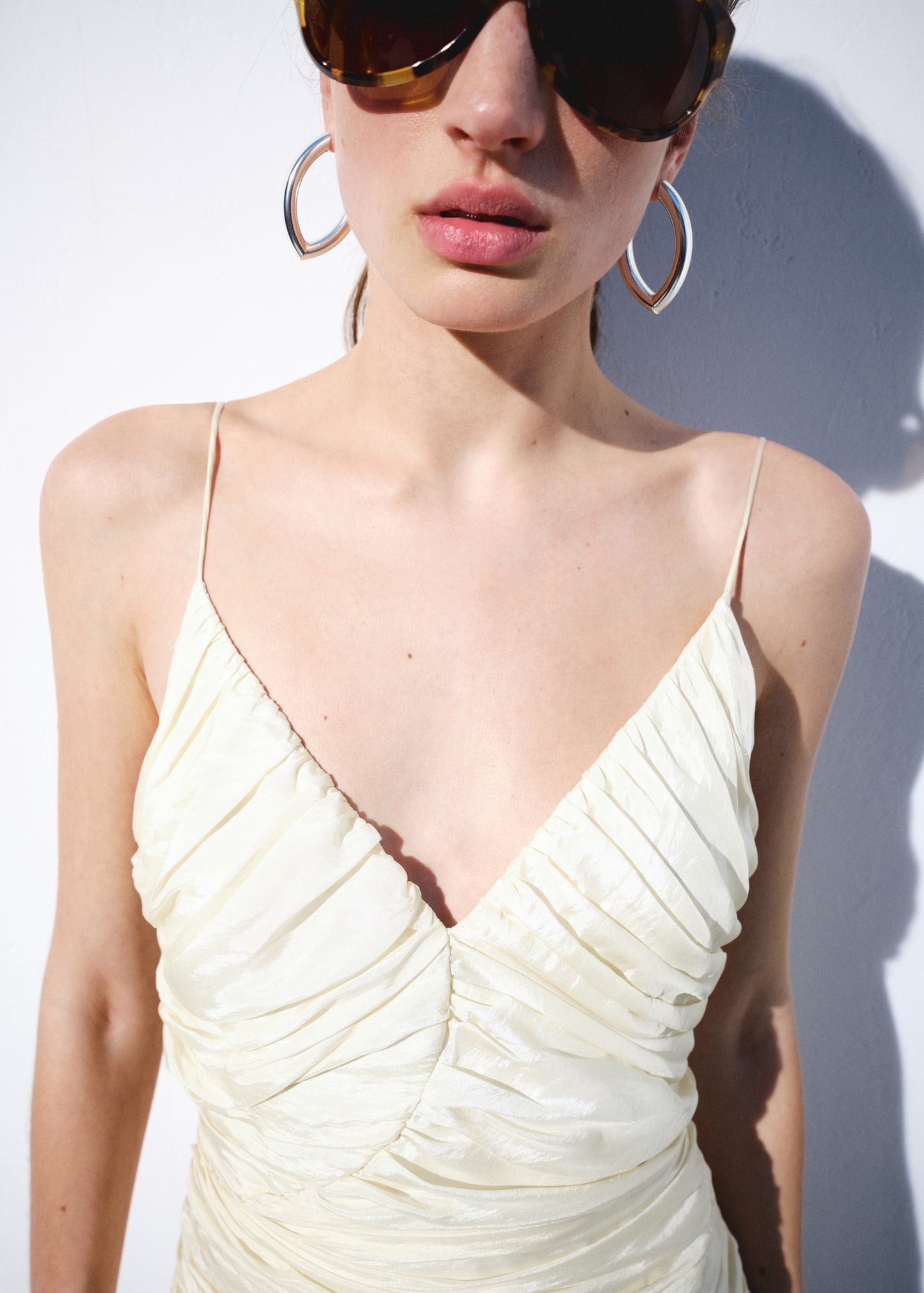 Draped V-neck dress