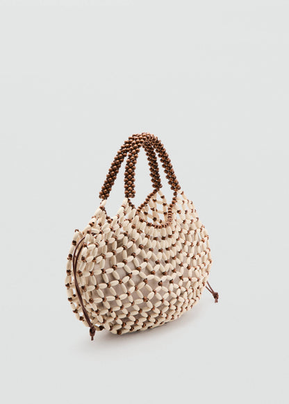 Wooden beaded shoulder bag