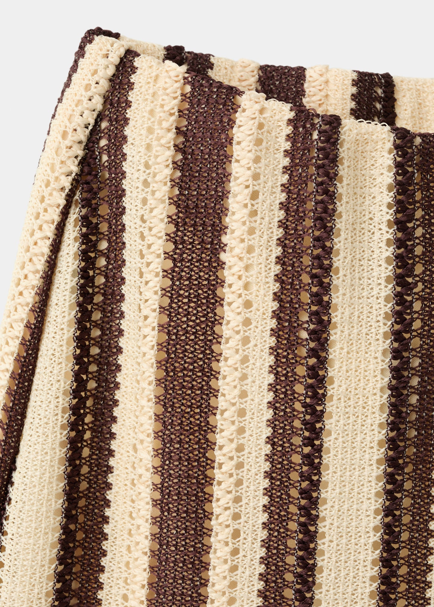 Striped openwork knit pants