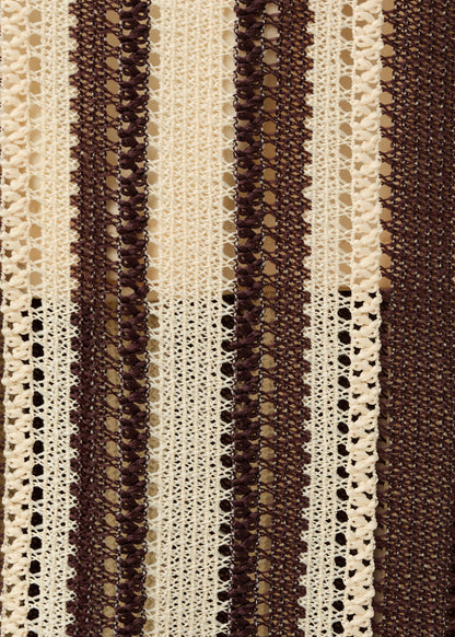 Striped openwork knit pants