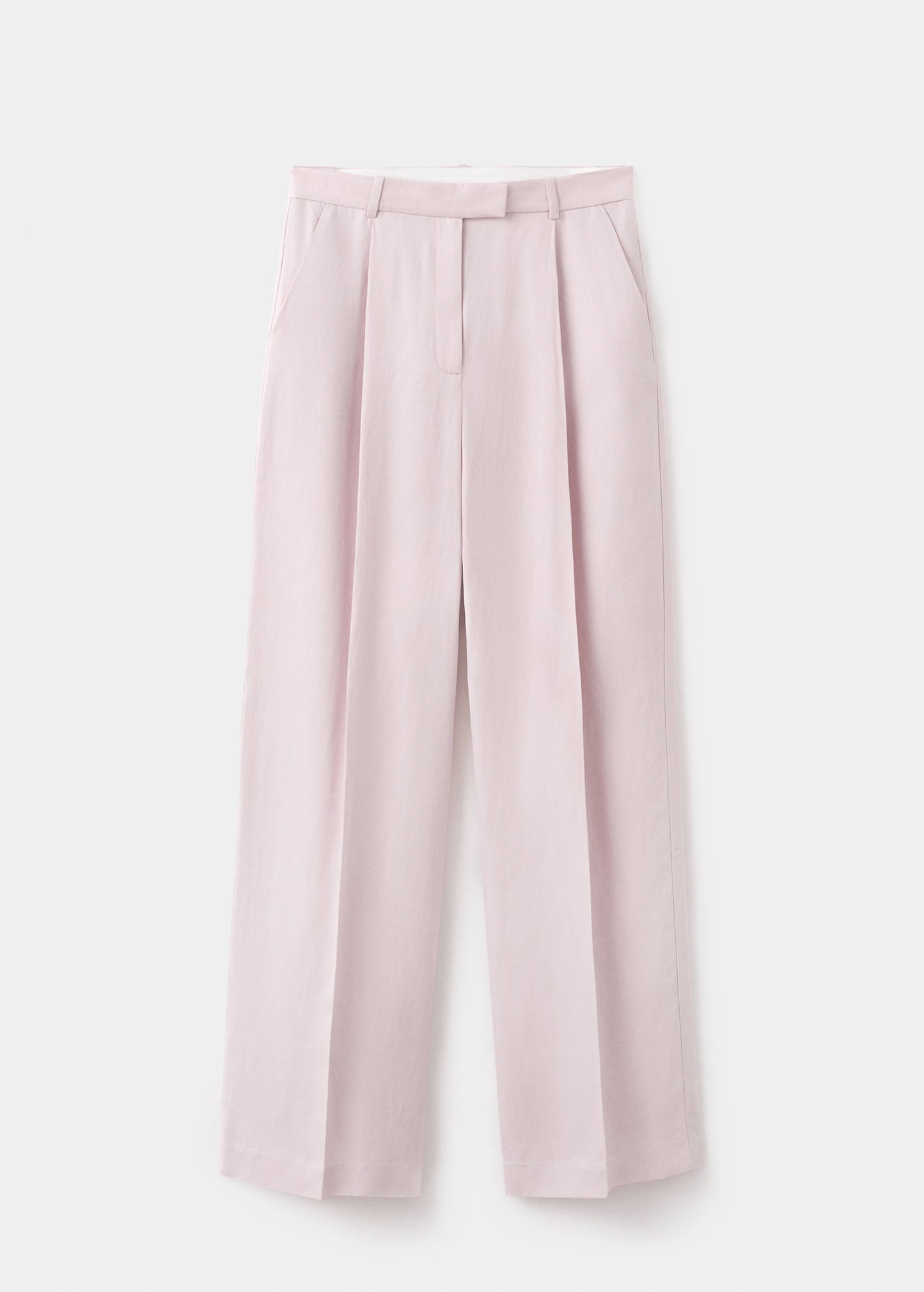 Straight-fit linen suit trousers