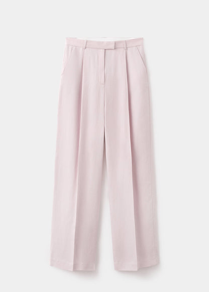 Straight-fit linen suit trousers