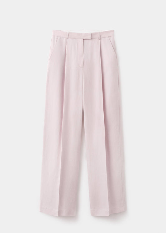 Straight-fit linen suit trousers