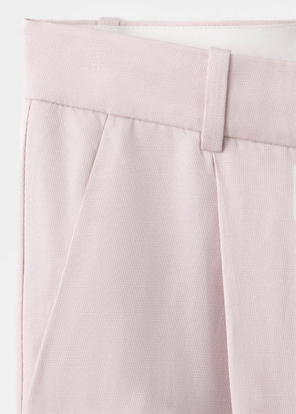 Straight-fit linen suit trousers