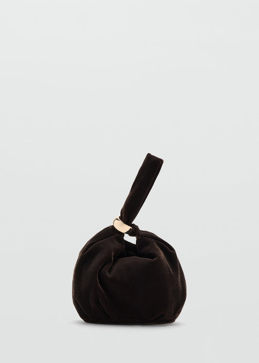 Velvet handbag with metallic detail