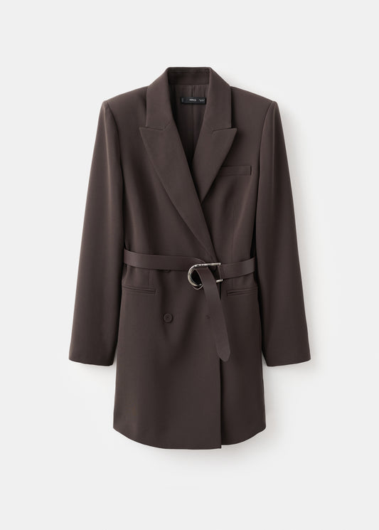 Blazer-style dress with belt