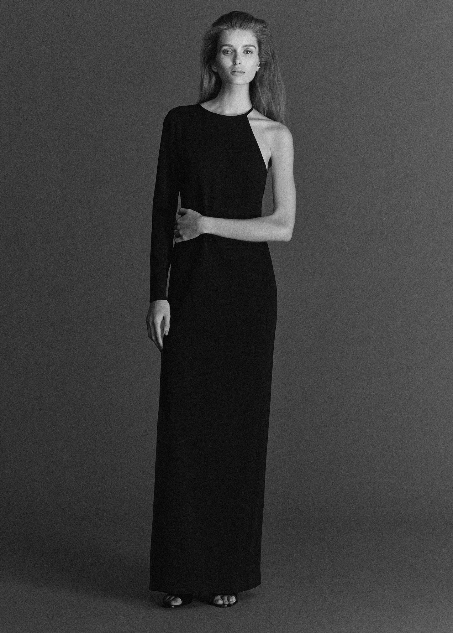 Asymmetrical open-back dress