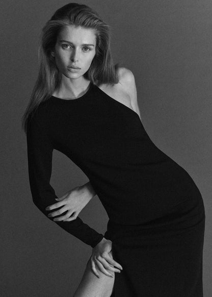 Asymmetrical open-back dress